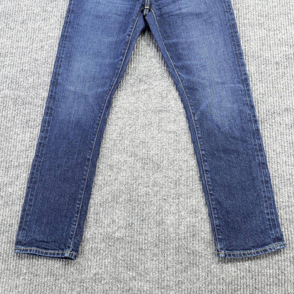 AE77 Classic‎ Selvedge Jeans Mens 27x30 Blue Medium Wash Straight Stretch Denim - Picture 3 of 16